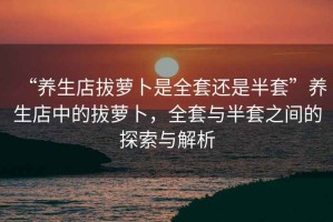 “養(yǎng)生店拔蘿卜是全套還是半套”養(yǎng)生店中的拔蘿卜，全套與半套之間的探索與解析