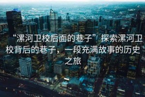 “漯河衛(wèi)校后面的巷子”探索漯河衛(wèi)校背后的巷子，一段充滿故事的歷史之旅