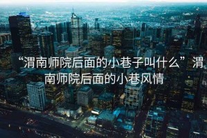 “渭南師院后面的小巷子叫什么”渭南師院后面的小巷風(fēng)情