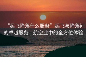 “起飛降落什么服務(wù)”起飛與降落間的卓越服務(wù)—航空業(yè)中的全方位體驗(yàn)