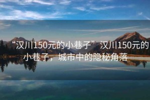 “漢川150元的小巷子”漢川150元的小巷子，城市中的隱秘角落