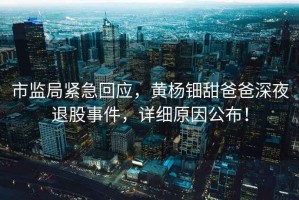 市監(jiān)局緊急回應(yīng)，黃楊鈿甜爸爸深夜退股事件，詳細(xì)原因公布！