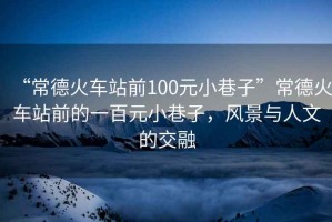 “常德火車(chē)站前100元小巷子”常德火車(chē)站前的一百元小巷子，風(fēng)景與人文的交融