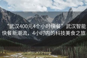“武漢400元4個(gè)小時(shí)快餐”武漢智能快餐新潮流，4小時(shí)內(nèi)的科技美食之旅