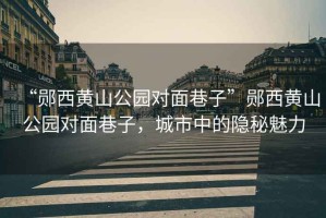 “鄖西黃山公園對(duì)面巷子”鄖西黃山公園對(duì)面巷子，城市中的隱秘魅力