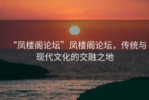 “鳳樓閣論壇”鳳樓閣論壇，傳統(tǒng)與現(xiàn)代文化的交融之地
