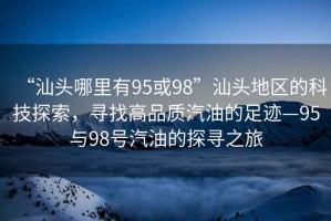 “汕頭哪里有95或98”汕頭地區(qū)的科技探索，尋找高品質汽油的足跡—95與98號汽油的探尋之旅