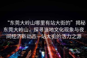 “東莞大嶺山哪里有站大街的”揭秘東莞大嶺山，探尋當(dāng)?shù)匚幕F(xiàn)象與夜間經(jīng)濟(jì)新動(dòng)態(tài)—站大街的活力之源