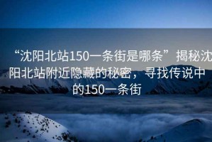 “沈陽北站150一條街是哪條”揭秘沈陽北站附近隱藏的秘密，尋找傳說中的150一條街