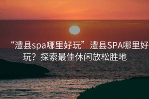 “澧縣spa哪里好玩”澧縣SPA哪里好玩？探索最佳休閑放松勝地