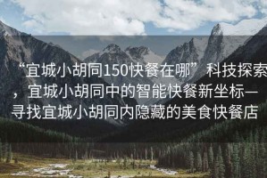 “宜城小胡同150快餐在哪”科技探索，宜城小胡同中的智能快餐新坐標—尋找宜城小胡同內隱藏的美食快餐店