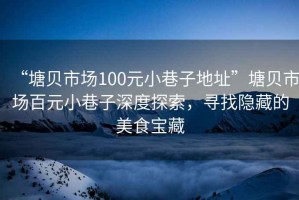 “塘貝市場100元小巷子地址”塘貝市場百元小巷子深度探索，尋找隱藏的美食寶藏