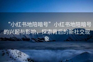 “小紅書(shū)地陪暗號(hào)”小紅書(shū)地陪暗號(hào)的興起與影響，探索背后的新社交現(xiàn)象