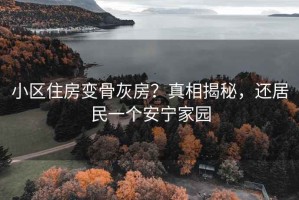 小區(qū)住房變骨灰房？真相揭秘，還居民一個(gè)安寧家園