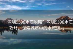 “深圳9598水匯攻略”深圳9598水匯攻略，探索城市中的水域魅力