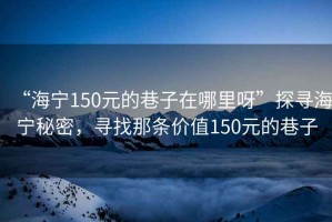 “海寧150元的巷子在哪里呀”探尋海寧秘密，尋找那條價(jià)值150元的巷子