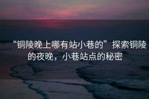 “銅陵晚上哪有站小巷的”探索銅陵的夜晚，小巷站點的秘密
