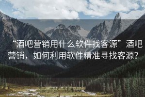 “酒吧營(yíng)銷用什么軟件找客源”酒吧營(yíng)銷，如何利用軟件精準(zhǔn)尋找客源？