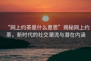 “網(wǎng)上約茶是什么意思”揭秘網(wǎng)上約茶，新時代的社交潮流與潛在內(nèi)涵