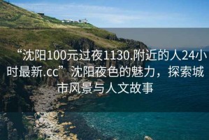 “沈陽100元過夜1130.附近的人24小時最新.cc”沈陽夜色的魅力，探索城市風景與人文故事