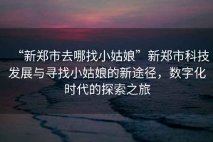 “新鄭市去哪找小姑娘”新鄭市科技發(fā)展與尋找小姑娘的新途徑，數(shù)字化時代的探索之旅