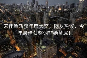 宋佳致斬獲年度大獎，網(wǎng)友熱議，今年最佳獲獎詞非她莫屬！