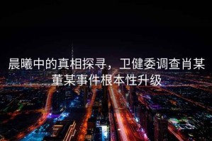 晨曦中的真相探尋，衛(wèi)健委調(diào)查肖某董某事件根本性升級