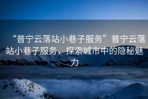 “普寧云落站小巷子服務(wù)”普寧云落站小巷子服務(wù)，探索城市中的隱秘魅力