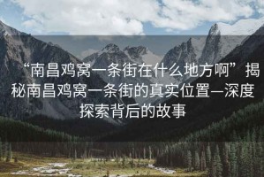 “南昌雞窩一條街在什么地方啊”揭秘南昌雞窩一條街的真實位置—深度探索背后的故事