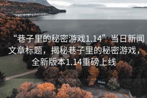 “巷子里的秘密游戲1.14”當日新聞文章標題，揭秘巷子里的秘密游戲，全新版本1.14重磅上線