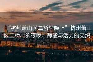 “杭州蕭山區(qū)二橋村晚上”杭州蕭山區(qū)二橋村的夜晚，靜謐與活力的交織