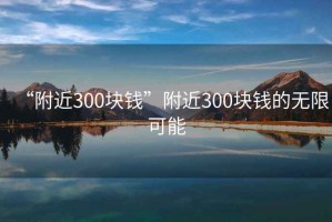 “附近300塊錢”附近300塊錢的無限可能