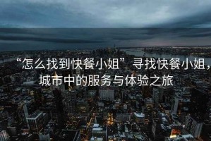 “怎么找到快餐小姐”尋找快餐小姐，城市中的服務(wù)與體驗之旅