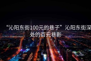 “沁陽東街100元的巷子”沁陽東街深處的百元巷影