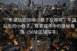 “平湖站街50塊小巷子在哪啊”平湖站街的小巷子，探索城市中的隱秘角落（50塊區(qū)域探尋）