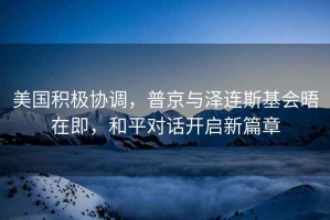 美國積極協調，普京與澤連斯基會晤在即，和平對話開啟新篇章