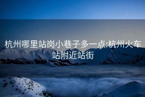 杭州哪里站崗小巷子多一點:杭州火車站附近站街