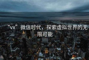 “vx”微信時(shí)代，探索虛擬世界的無限可能