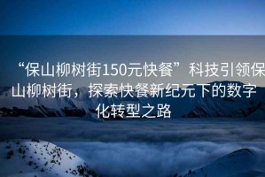 “保山柳樹街150元快餐”科技引領(lǐng)保山柳樹街，探索快餐新紀(jì)元下的數(shù)字化轉(zhuǎn)型之路