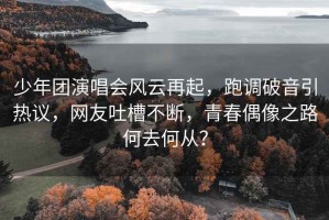 少年團(tuán)演唱會(huì)風(fēng)云再起，跑調(diào)破音引熱議，網(wǎng)友吐槽不斷，青春偶像之路何去何從？