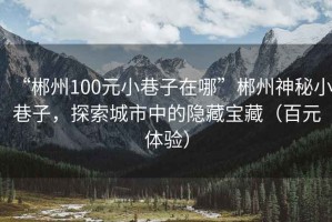 “郴州100元小巷子在哪”郴州神秘小巷子，探索城市中的隱藏寶藏（百元體驗(yàn)）