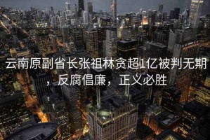 云南原副省長張祖林貪超1億被判無期，反腐倡廉，正義必勝