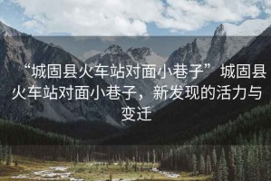 “城固縣火車站對面小巷子”城固縣火車站對面小巷子，新發(fā)現(xiàn)的活力與變遷
