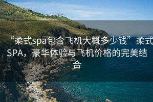 “柔式spa包含飛機(jī)大概多少錢”柔式SPA，豪華體驗(yàn)與飛機(jī)價(jià)格的完美結(jié)合