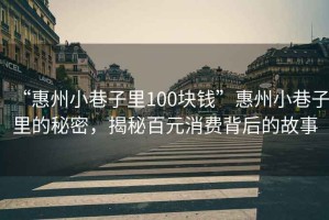 “惠州小巷子里100塊錢”惠州小巷子里的秘密，揭秘百元消費背后的故事