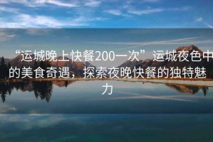“運(yùn)城晚上快餐200一次”運(yùn)城夜色中的美食奇遇，探索夜晚快餐的獨(dú)特魅力