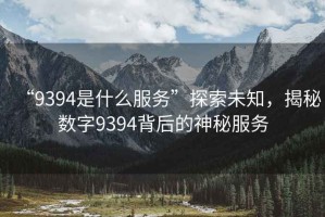 “9394是什么服務”探索未知，揭秘數字9394背后的神秘服務