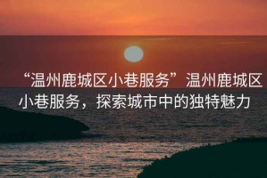 “溫州鹿城區(qū)小巷服務(wù)”溫州鹿城區(qū)小巷服務(wù)，探索城市中的獨特魅力