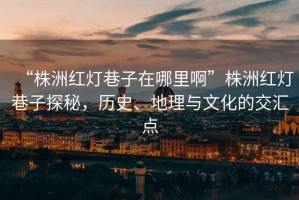 “株洲紅燈巷子在哪里啊”株洲紅燈巷子探秘，歷史、地理與文化的交匯點