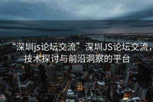 “深圳js論壇交流”深圳JS論壇交流，技術探討與前沿洞察的平臺